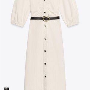 ZARA Belted Balloon Sleeve Midi Dress— XS— tags included